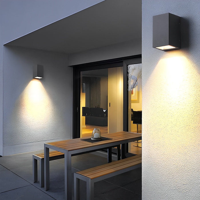 Waterproof LED Wall Light - Dual Light Effect, Outdoor Villa Courtyard Lighting, Solar/Hardwired