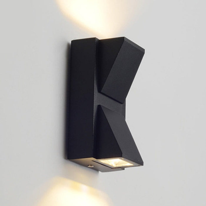Waterproof LED Up And Down Lighting Black Modern Outdoor Wall Lights