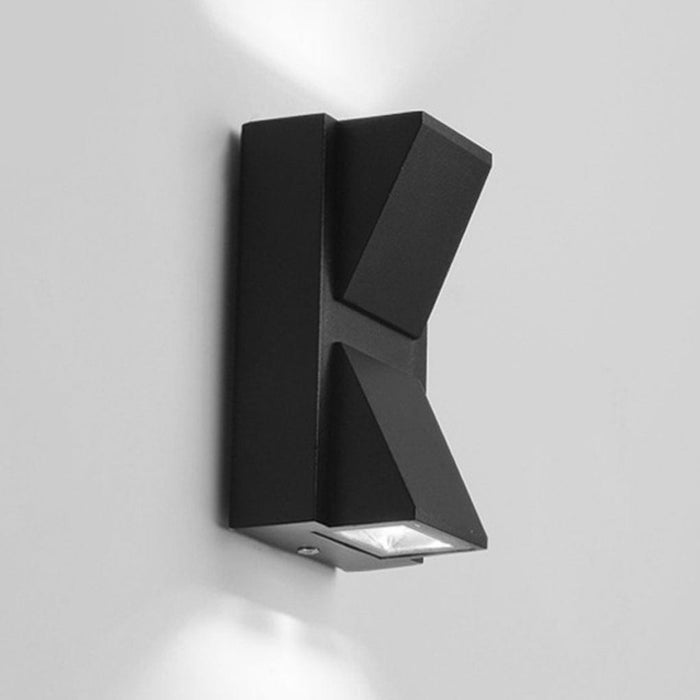 Waterproof LED Up And Down Lighting Black Modern Outdoor Wall Lights