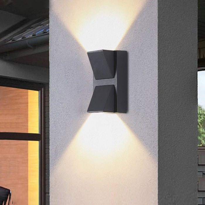 Waterproof LED Up And Down Lighting Black Modern Outdoor Wall Lights