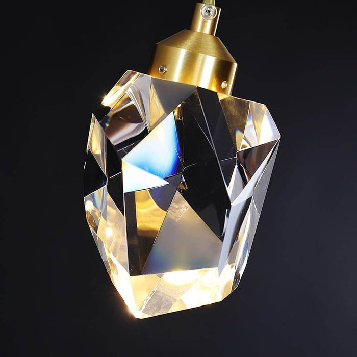 9-Light Electroplated Metal Crystal LED Gold Nordic Sputnik Chandelier