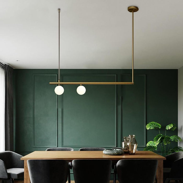 Linear Globe Dining Room Chandeliers Copper Glass Island Kitchen