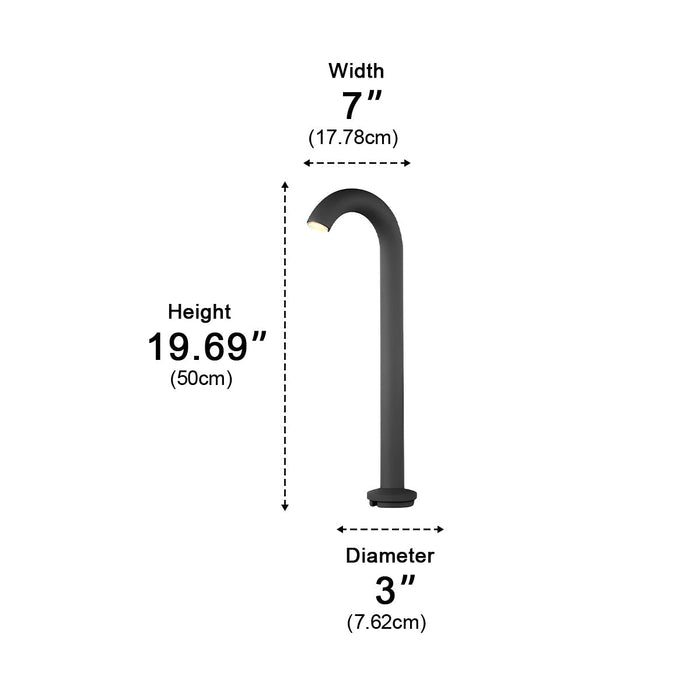 Umbrella Handle Landscape Lighting - Modern Water Pipe Design, Waterproof Lawn Light