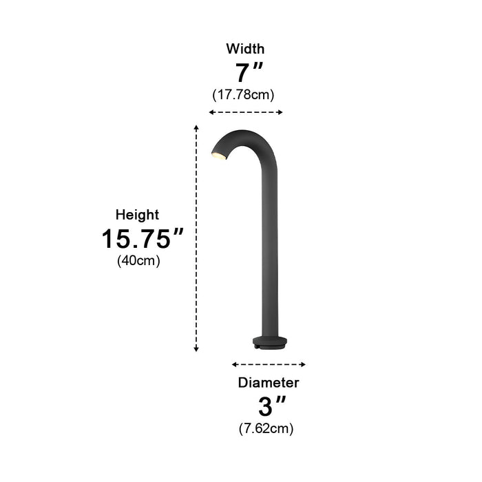 Umbrella Handle Landscape Lighting - Modern Water Pipe Design, Waterproof Lawn Light