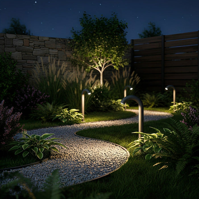 Umbrella Handle Landscape Lighting - Modern Water Pipe Design, Waterproof Lawn Light