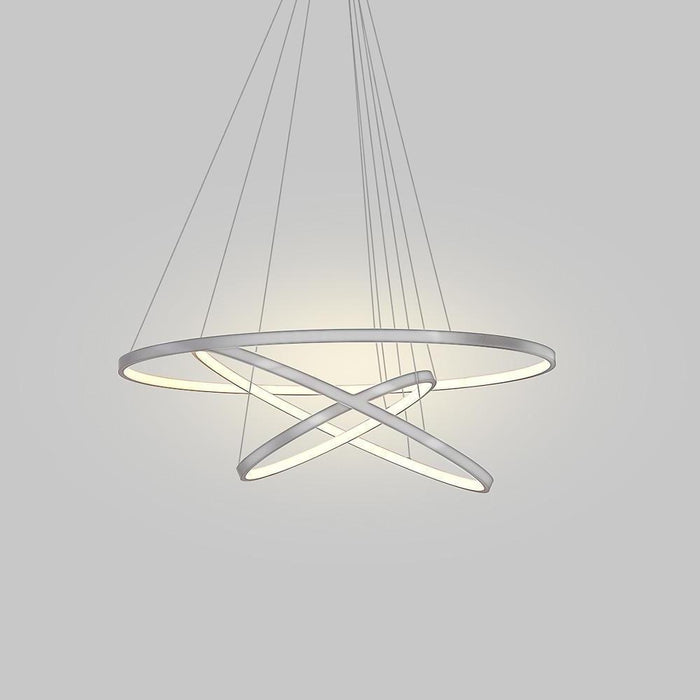 3 Ring Intterweaved Circle Design Pendant Lighting Aluminum Acrylic LED Ceiling Light