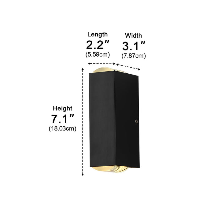 Up and Down LED Wall Light - Outdoor Waterproof - Aluminum Sconce for Corridor, Staircase, Wall