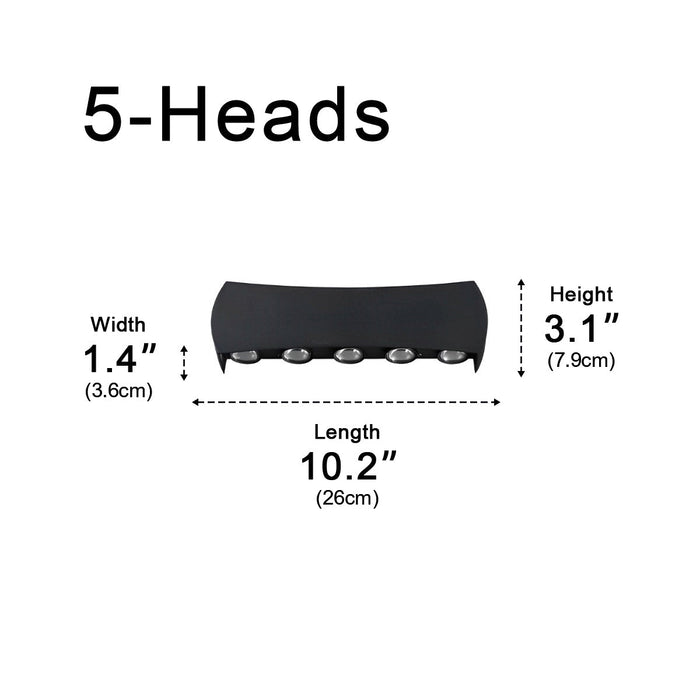 Up and Down LED Wall Washer Light - Outdoor and Indoor Aluminum Wall Sconce for Corridors and Stairs