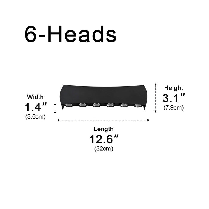 Up and Down LED Wall Washer Light - Outdoor and Indoor Aluminum Wall Sconce for Corridors and Stairs