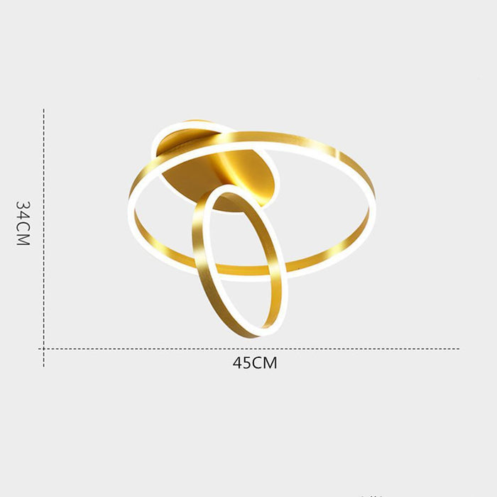 Dual Rings LED Modern Flush Mount Ceiling Lighting Chandeliers Light