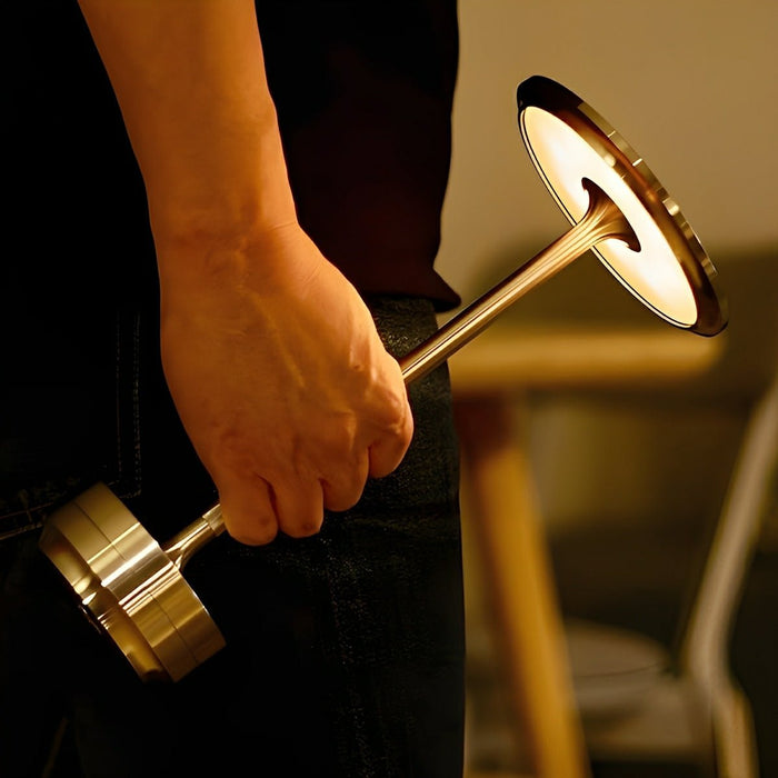LED Table Lamp - USB Dimmable Dish, Rechargeable, 3 Color Temperatures, Modern Minimalist Design