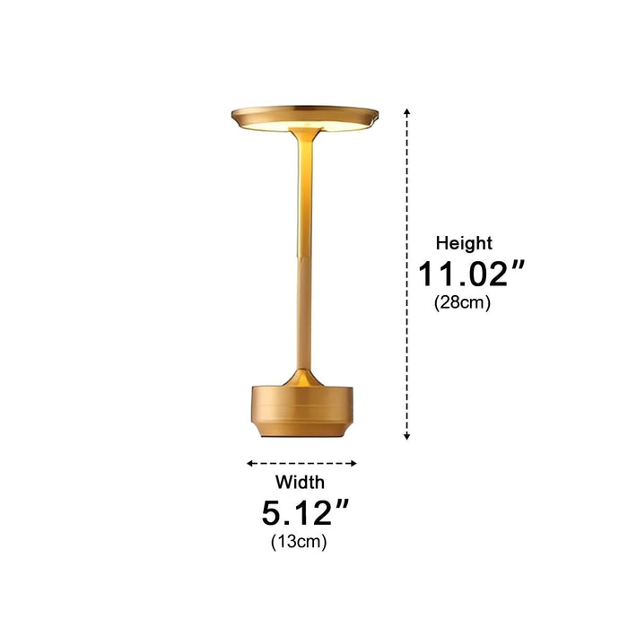 LED Table Lamp - USB Dimmable Dish, Rechargeable, 3 Color Temperatures, Modern Minimalist Design