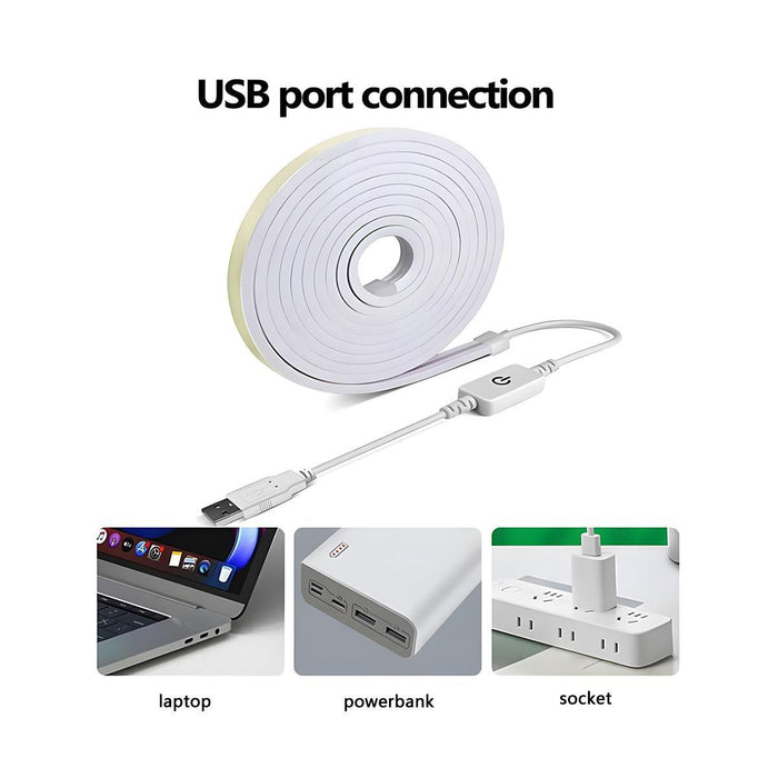 Recessed LED Flexible Linear Light - USB Powered, Waterproof, Touch Sensitive, Dimmable, Under Cabinet / Mirror Lighting
