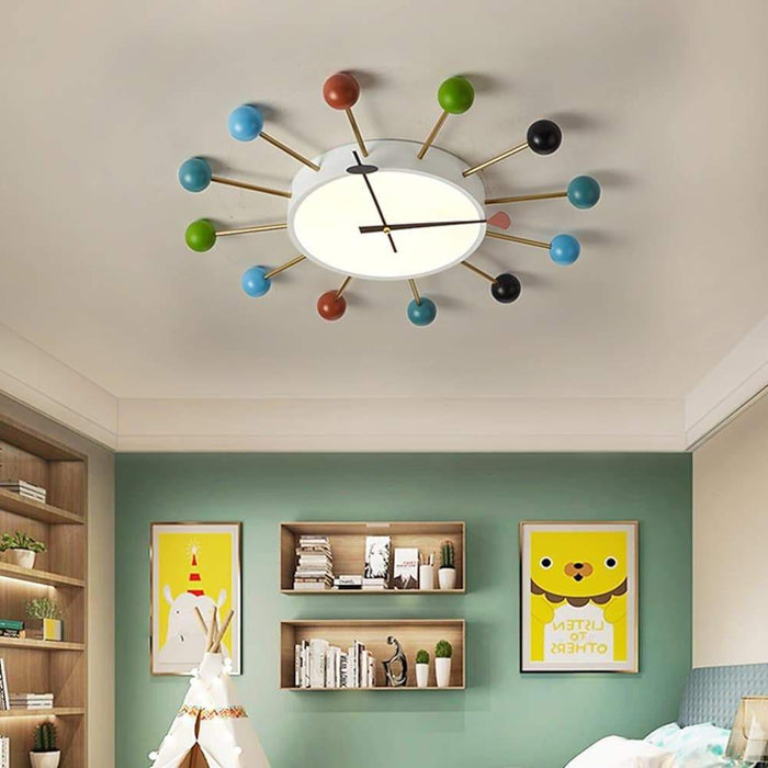 Round Colored Globes Flush Mount Ceiling Light for Living Room LED Baby Kids Lights