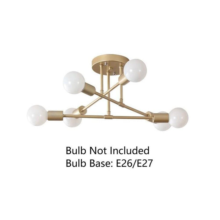 Geometrical Linear Modern Sputnik Flush Mount Light LED Ceiling Light