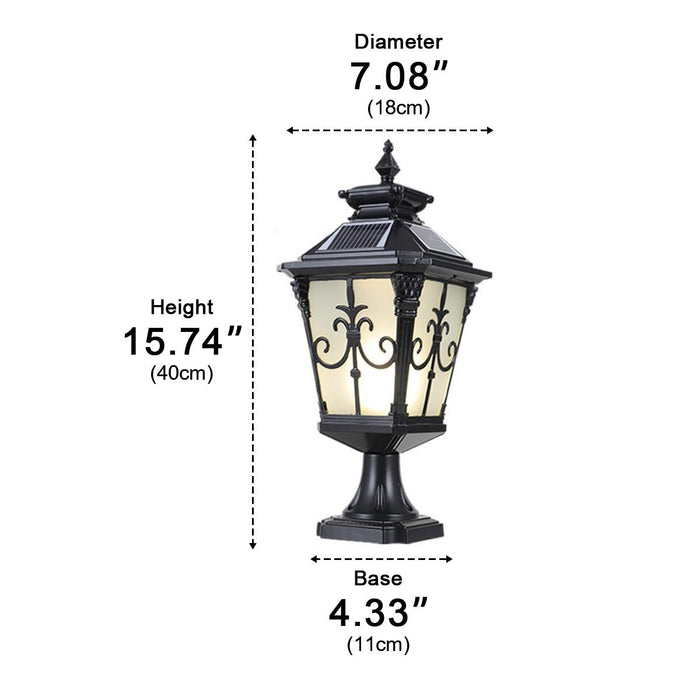 Retro Pattern Solar Fence Post Light - Outdoor LED Deck and Patio Accent Lighting