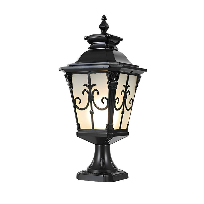 Retro Pattern Solar Fence Post Light - Outdoor LED Deck and Patio Accent Lighting