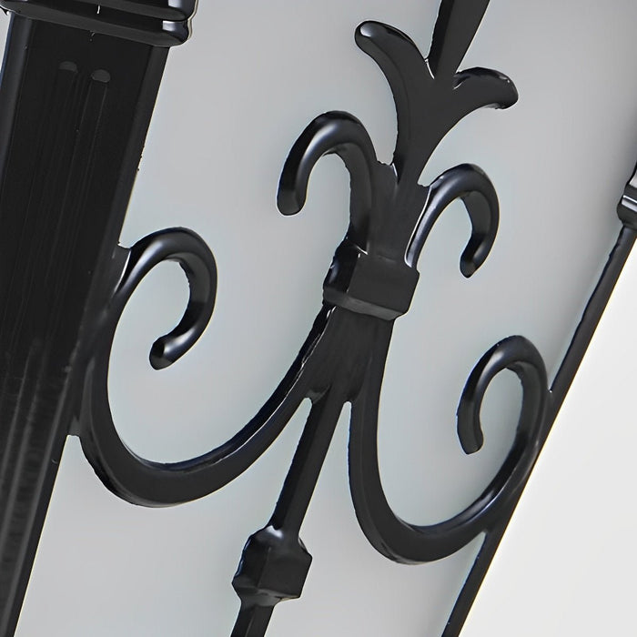 Retro Pattern Solar Fence Post Light - Outdoor LED Deck and Patio Accent Lighting