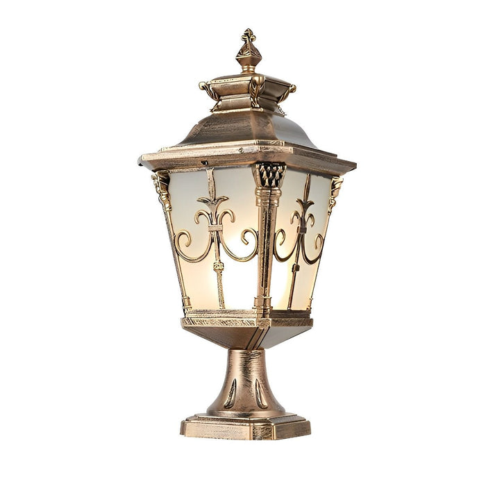 Retro Pattern Solar Fence Post Light - Outdoor LED Deck and Patio Accent Lighting