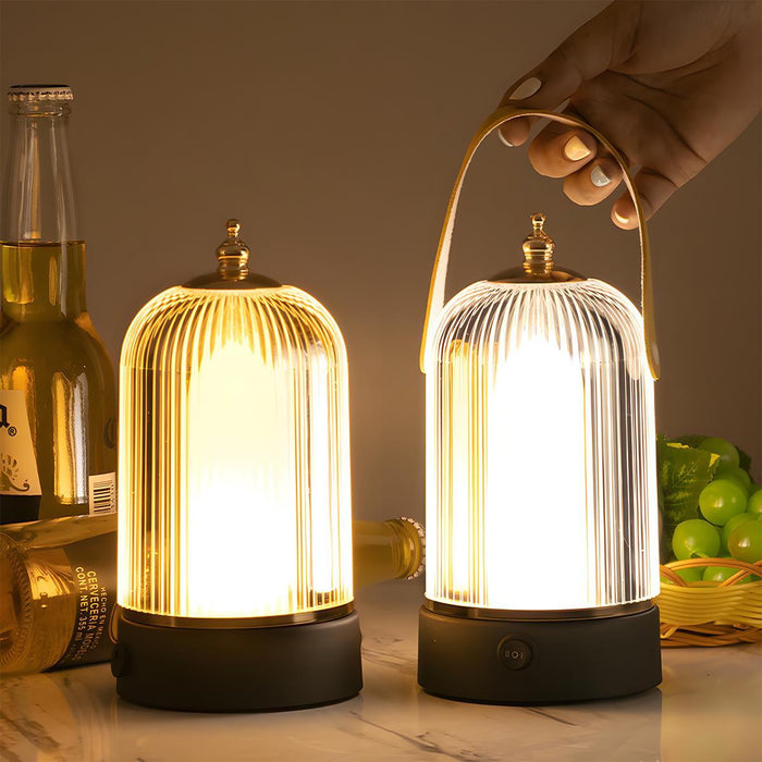 Vintage Dimmable Atmosphere Table Lamp Rechargeable - Portable Night Light, Touch Control, Bell Shape Design