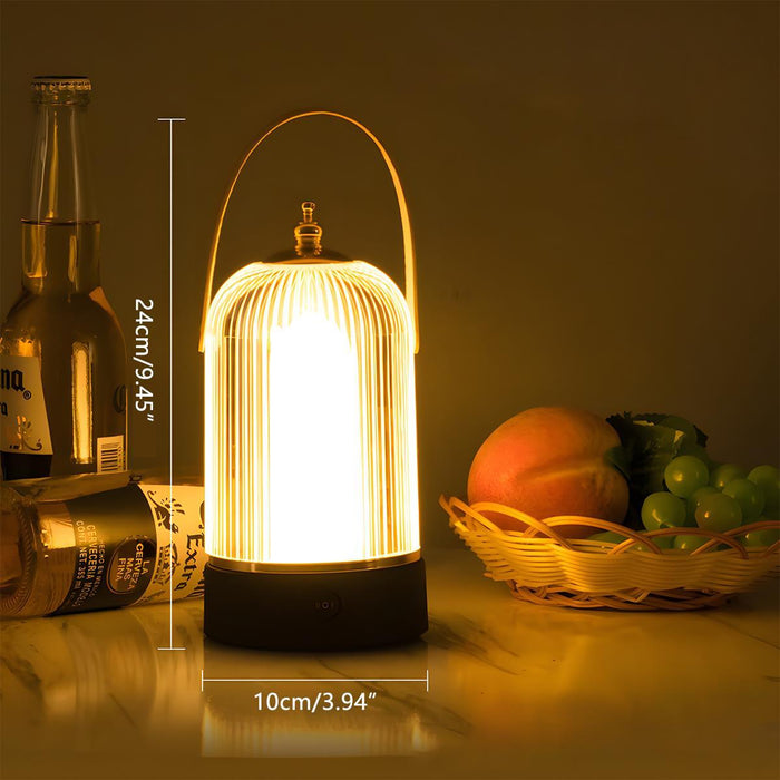 Vintage Dimmable Atmosphere Table Lamp Rechargeable - Portable Night Light, Touch Control, Bell Shape Design