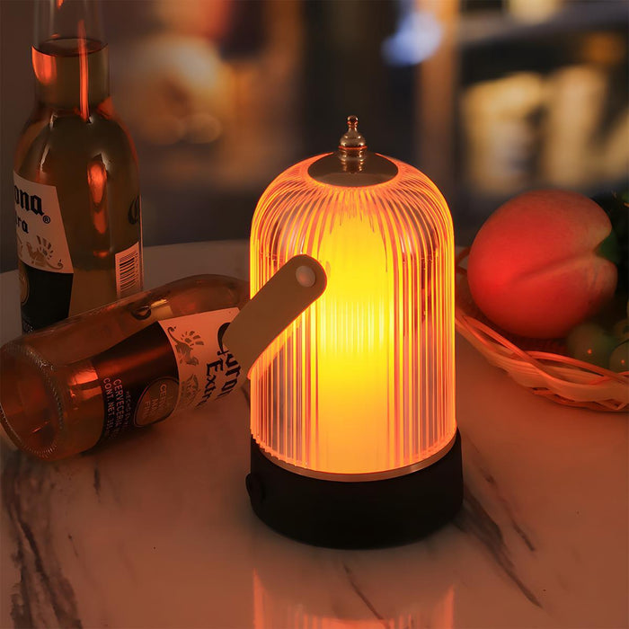 Vintage Dimmable Atmosphere Table Lamp Rechargeable - Portable Night Light, Touch Control, Bell Shape Design