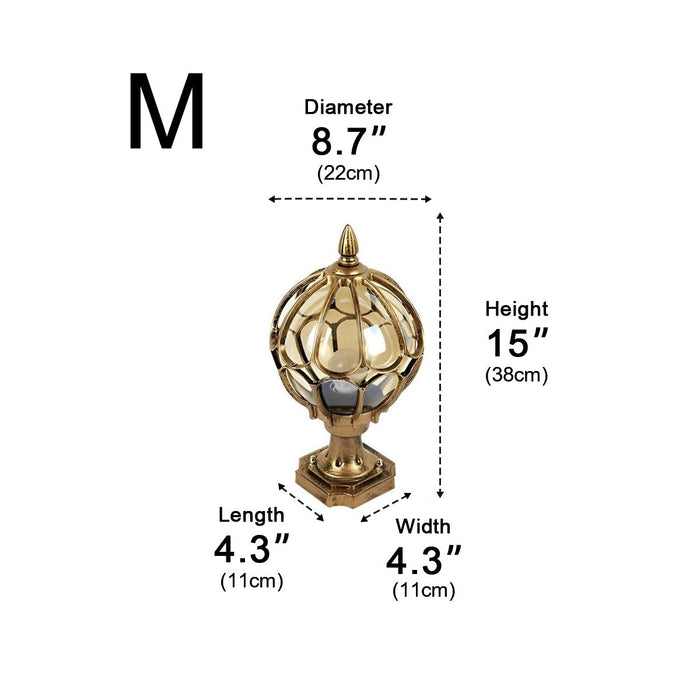 Vintage Ball Outdoor Fence Post Light - Classic Globe Pillar Light for Deck, Patio, and Garden Landscape Path