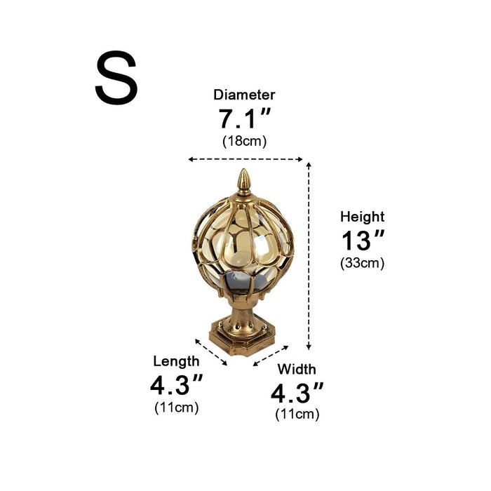 Vintage Ball Outdoor Fence Post Light - Classic Globe Pillar Light for Deck, Patio, and Garden Landscape Path