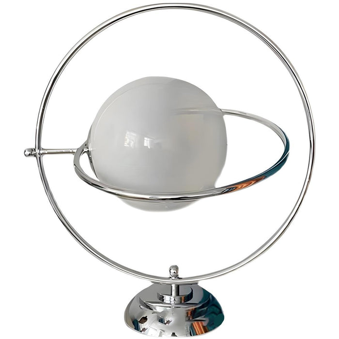 Glass Rotating Globe Table Lamp - Vintage Bedside Desk Light, Artistic Modern Design