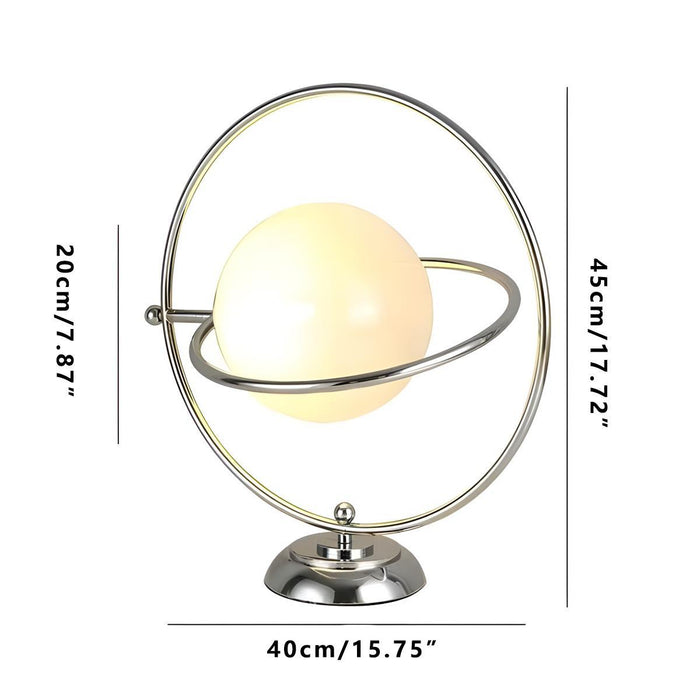 Glass Rotating Globe Table Lamp - Vintage Bedside Desk Light, Artistic Modern Design
