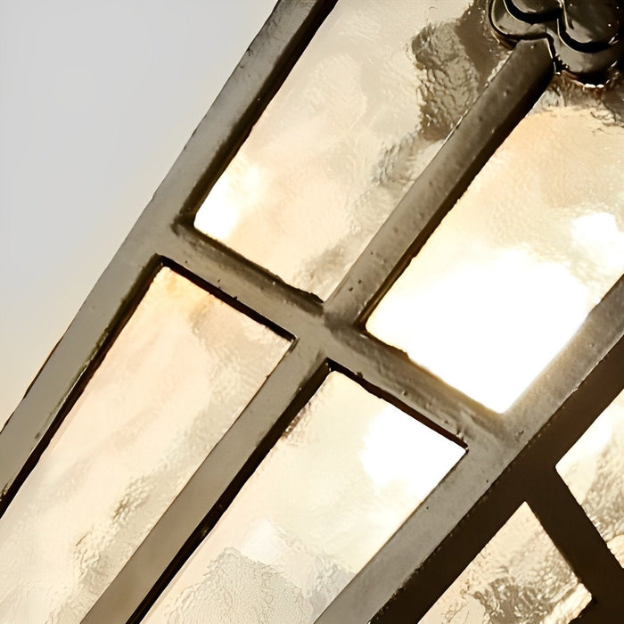 Classic European Outdoor Wall Sconce - Tower Glass Design, LED Exterior Light for Porch/Entryway