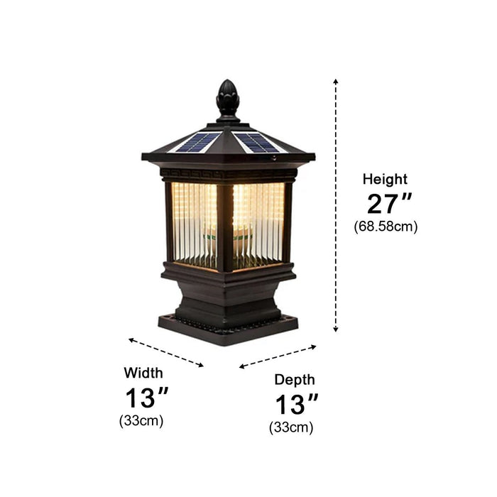 Vintage Waterproof Solar Fence Post Light - Outdoor Garden, Patio, and Deck Lighting