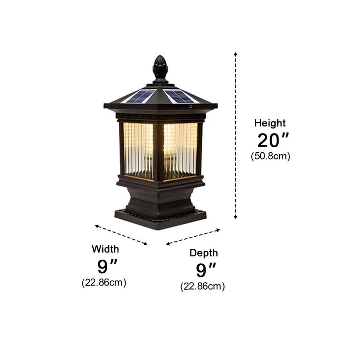 Vintage Waterproof Solar Fence Post Light - Outdoor Garden, Patio, and Deck Lighting