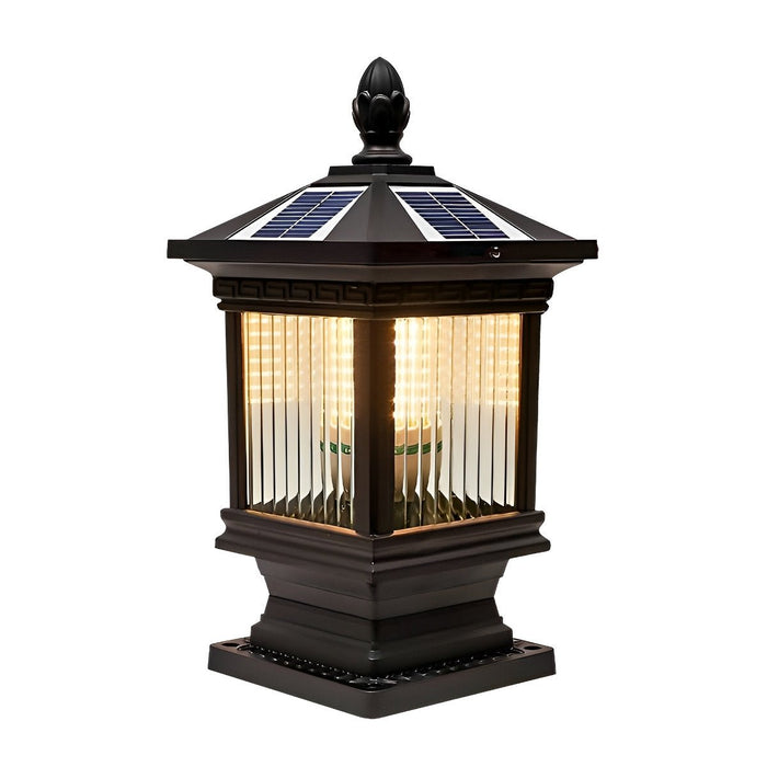 Vintage Waterproof Solar Fence Post Light - Outdoor Garden, Patio, and Deck Lighting