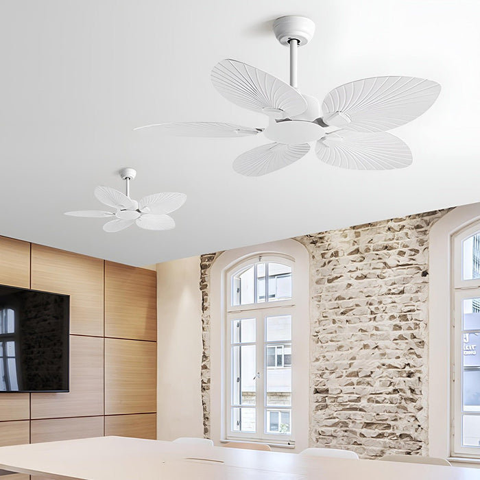 Ceiling Fan - Vintage Imitation Palm Leaf Design - 6-Speed Reverse Frequency Motor