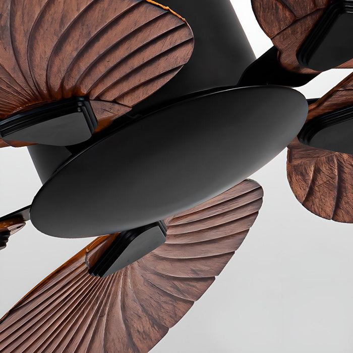 Ceiling Fan - Vintage Imitation Palm Leaf Design - 6-Speed Reverse Frequency Motor