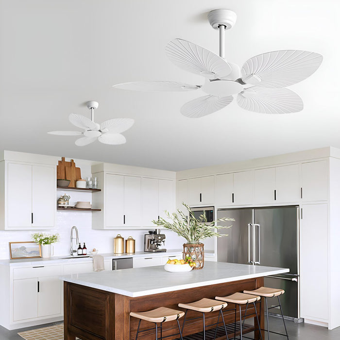 Ceiling Fan - Vintage Imitation Palm Leaf Design - 6-Speed Reverse Frequency Motor