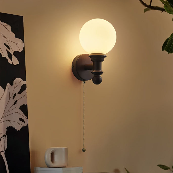 Indoor Globe Wall Sconces - Vintage Farmhouse Style, Mid Century Dimmable LED Lighting