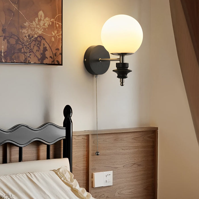 Indoor Globe Wall Sconces - Vintage Farmhouse Style, Mid Century Dimmable LED Lighting