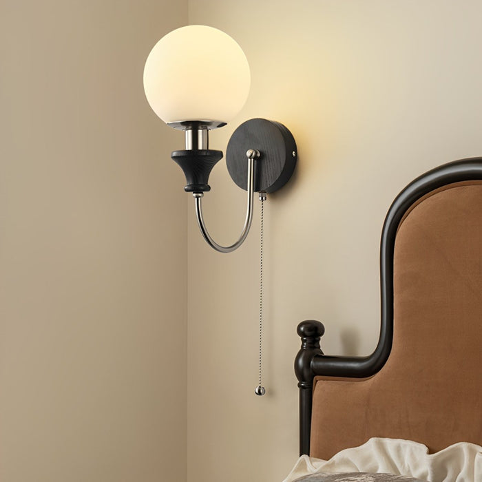 Indoor Globe Wall Sconces - Vintage Farmhouse Style, Mid Century Dimmable LED Lighting