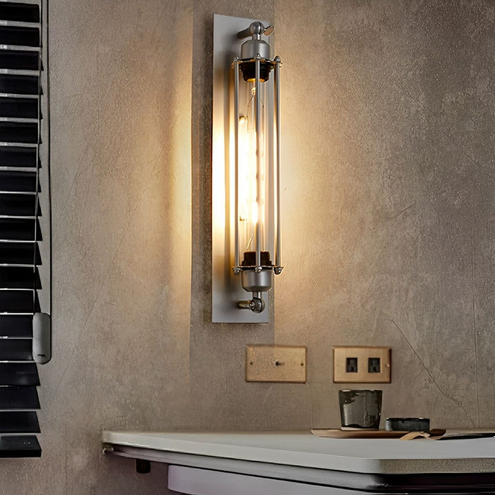 Vintage Industrial Iron Art LED Wall Sconce, Hardwired Accent Lighting for Hallway/Bedroom/Kitchen