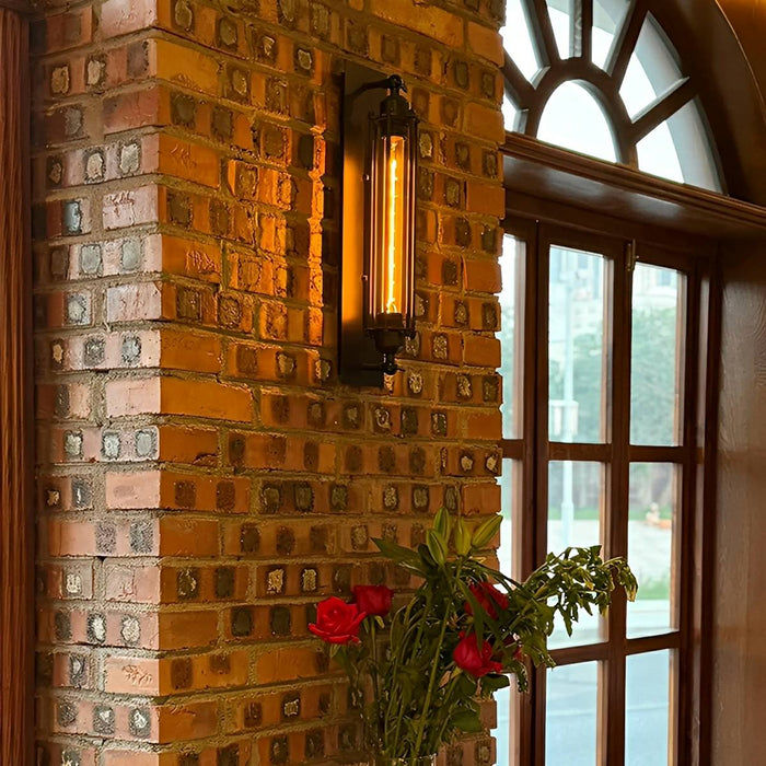 Vintage Industrial Iron Art LED Wall Sconce, Hardwired Accent Lighting for Hallway/Bedroom/Kitchen