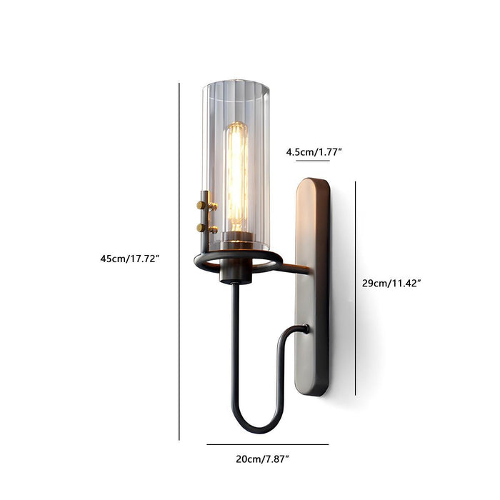 Vintage Crystal Cylinder LED Wall Sconce, Hardwired Accent Lighting, High CRI, 50000hr Life for Bedroom/Hallway/Living Room