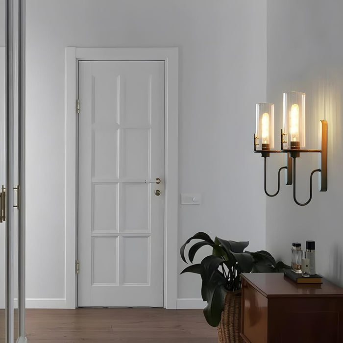 Vintage Crystal Cylinder LED Wall Sconce, Hardwired Accent Lighting, High CRI, 50000hr Life for Bedroom/Hallway/Living Room