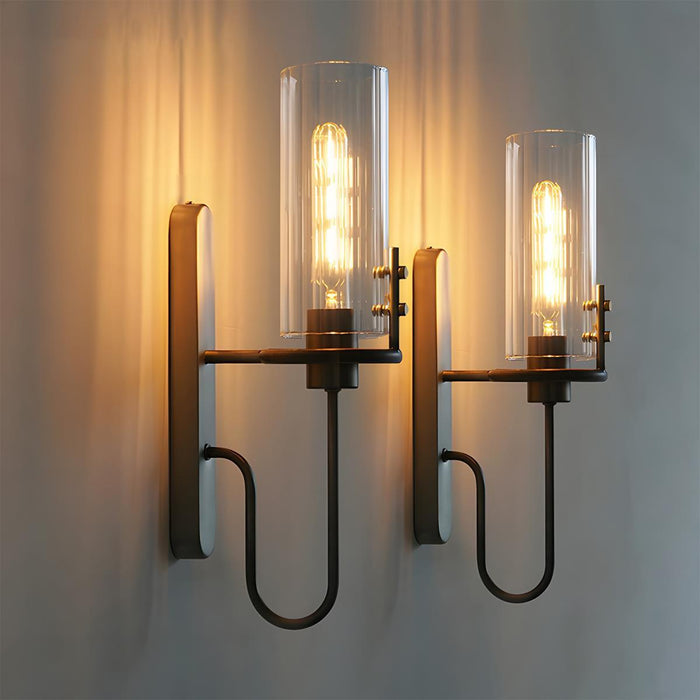 Vintage Crystal Cylinder LED Wall Sconce, Hardwired Accent Lighting, High CRI, 50000hr Life for Bedroom/Hallway/Living Room