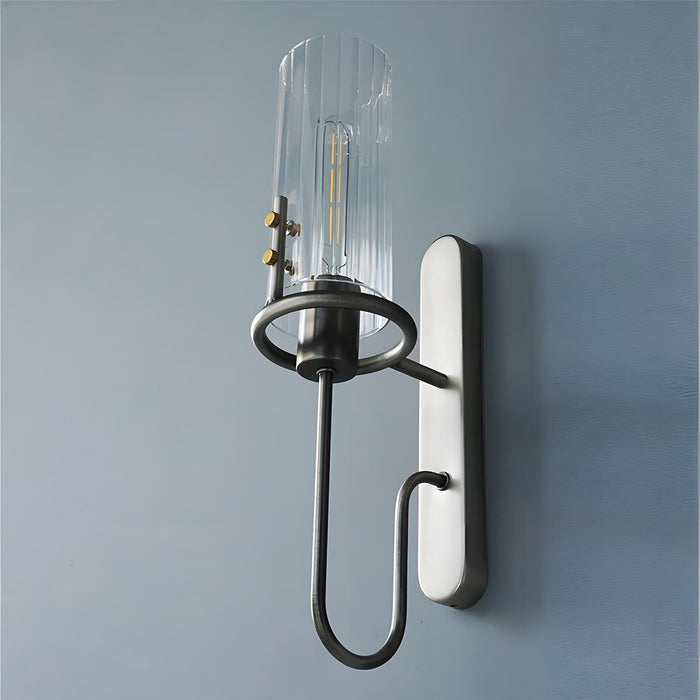 Vintage Crystal Cylinder LED Wall Sconce, Hardwired Accent Lighting, High CRI, 50000hr Life for Bedroom/Hallway/Living Room