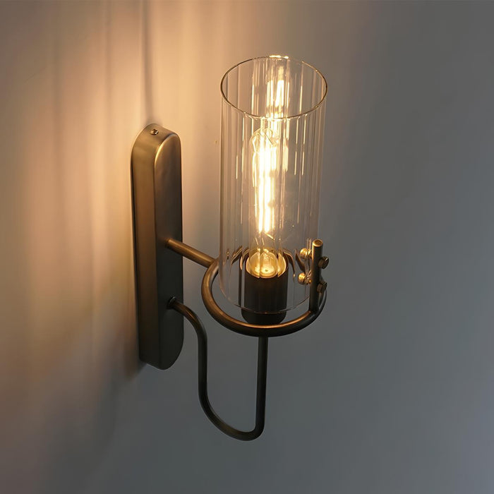 Vintage Crystal Cylinder LED Wall Sconce, Hardwired Accent Lighting, High CRI, 50000hr Life for Bedroom/Hallway/Living Room