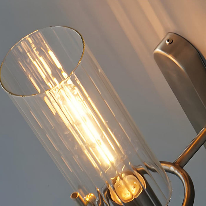 Vintage Crystal Cylinder LED Wall Sconce, Hardwired Accent Lighting, High CRI, 50000hr Life for Bedroom/Hallway/Living Room