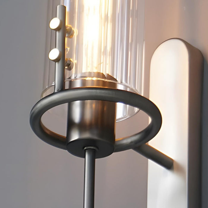 Vintage Crystal Cylinder LED Wall Sconce, Hardwired Accent Lighting, High CRI, 50000hr Life for Bedroom/Hallway/Living Room