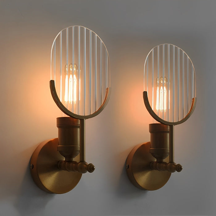 Vintage Industrial Wall Sconce, Edison Bulb LED, Brass Iron Glass, Accent Lighting for Hallway/Living Room/Bedroom